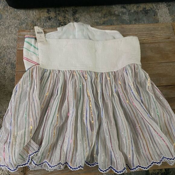 NWT Anthropologie halter top white with multicolor embroidery size 10 - Picture 4 of 6